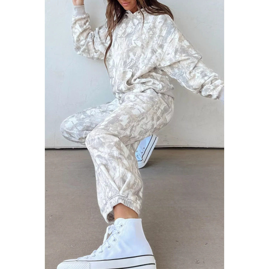 Multicolour Abstract Print Long Sleeve Elastic Waist Pant Set Apparel and Accessories