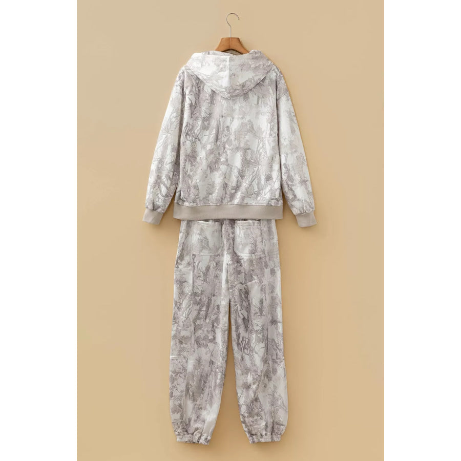 Multicolour Abstract Print Long Sleeve Elastic Waist Pant Set Apparel and Accessories