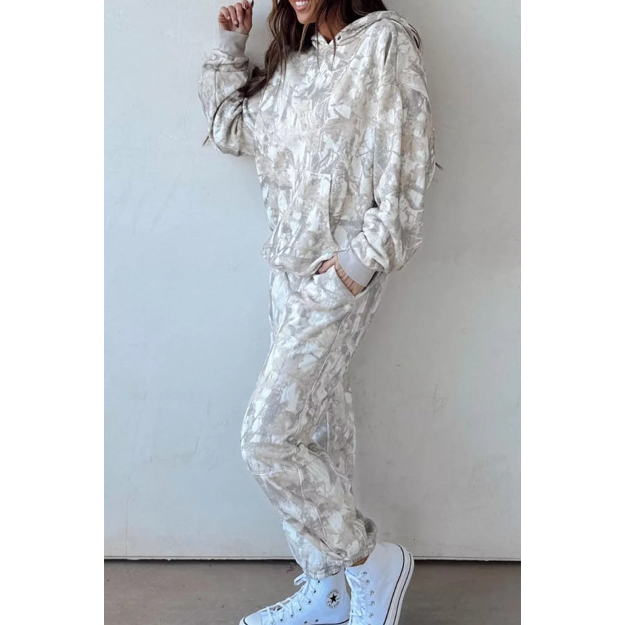 Multicolour Abstract Print Long Sleeve Elastic Waist Pant Set Apparel and Accessories