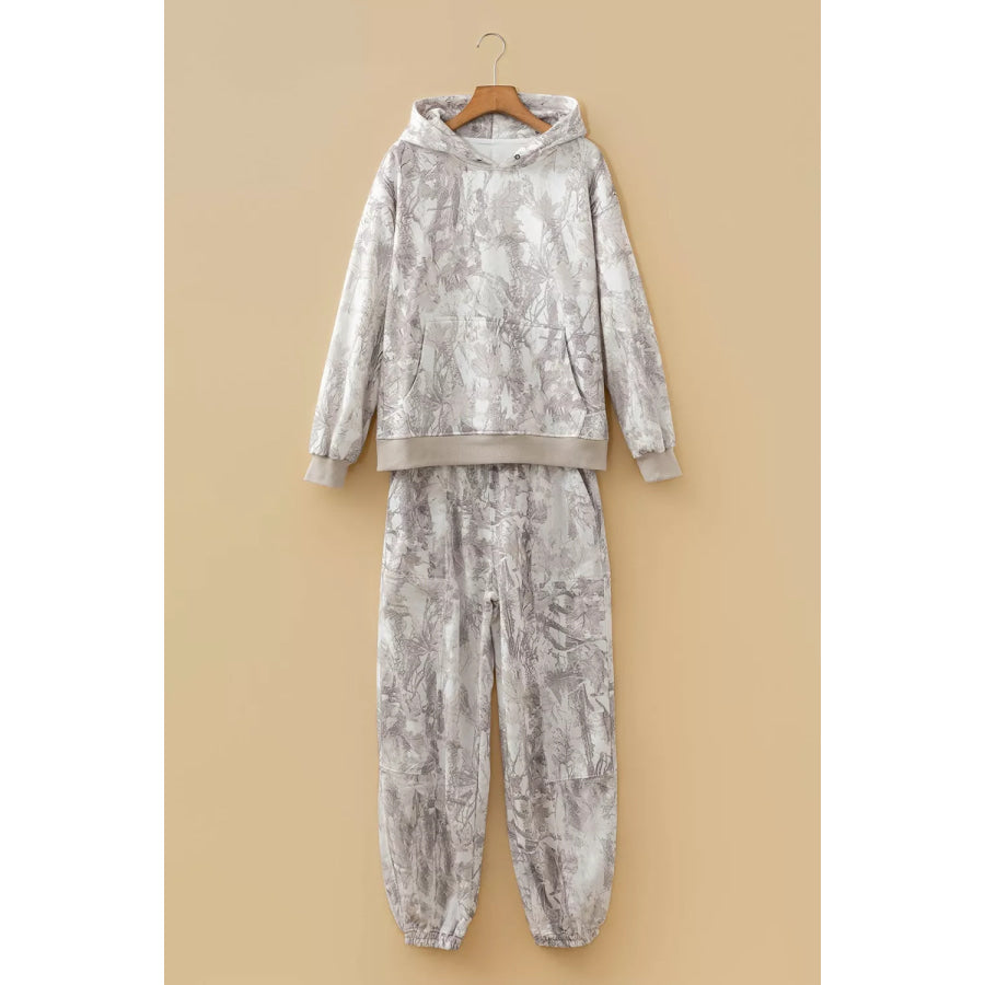 Multicolour Abstract Print Long Sleeve Elastic Waist Pant Set Apparel and Accessories