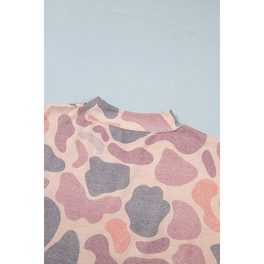 Multicolour Camo Print Howdy Western Style Baggy Pullover Sweatshirt Tops/Sweatshirts & Hoodies