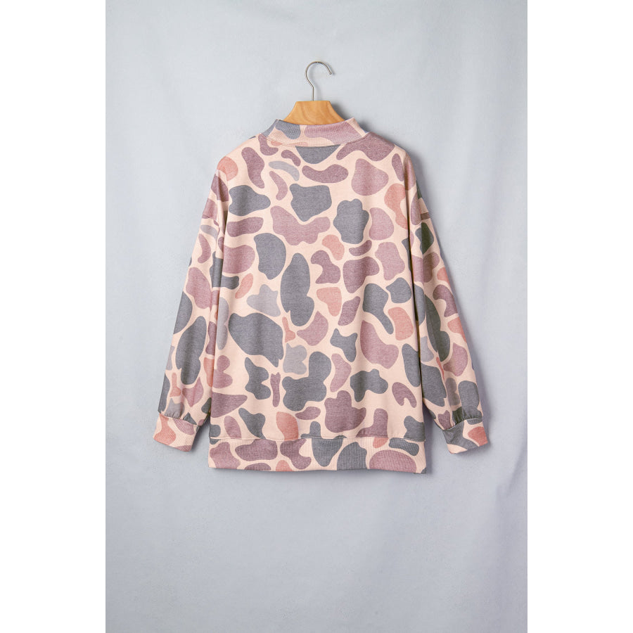 Multicolour Camo Print Howdy Western Style Baggy Pullover Sweatshirt Tops/Sweatshirts & Hoodies
