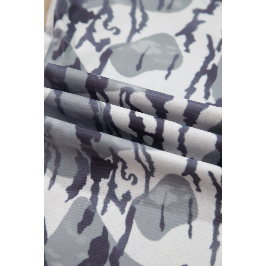 Multicolour Camouflage Pattern High Waist Leggings Bottoms/Leggings