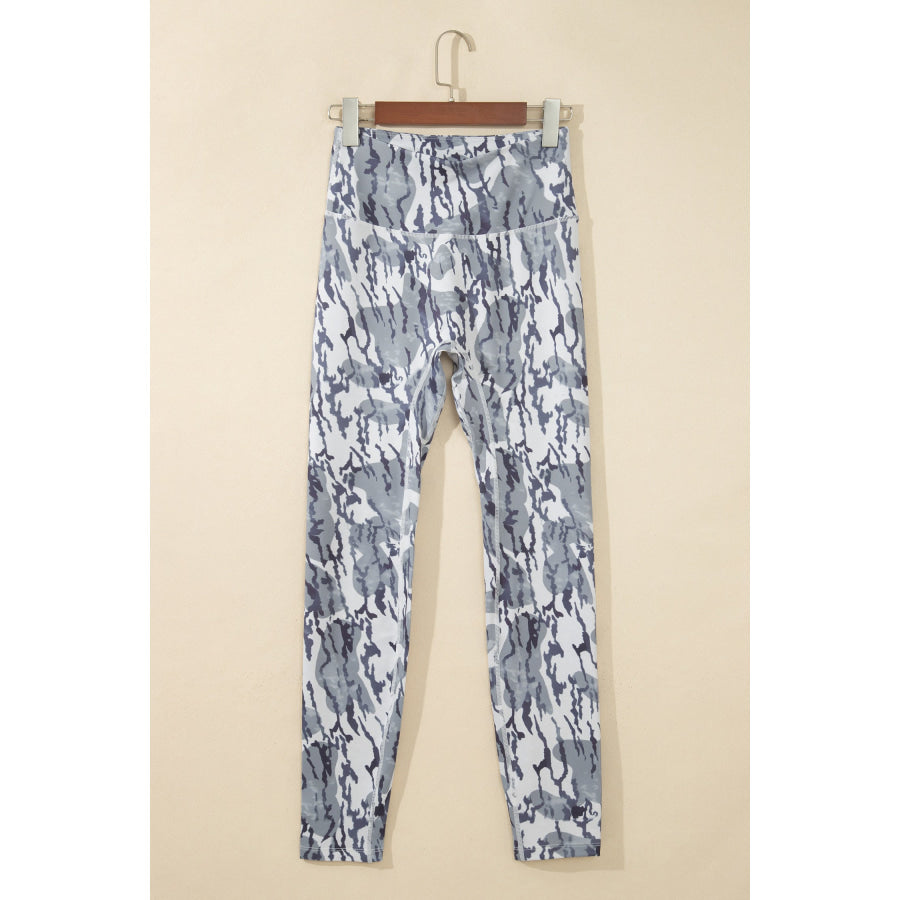 Multicolour Camouflage Pattern High Waist Leggings Bottoms/Leggings