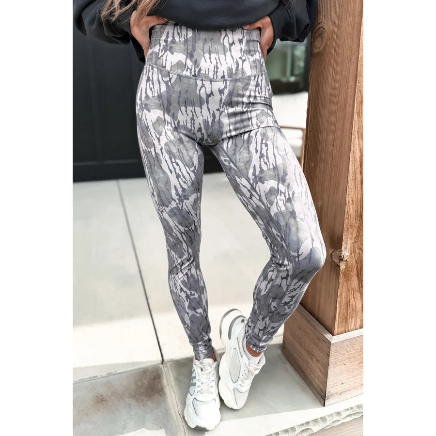 Multicolour Camouflage Pattern High Waist Leggings Multicolour / S / 95% Polyester + 5% Elastane Bottoms/Leggings