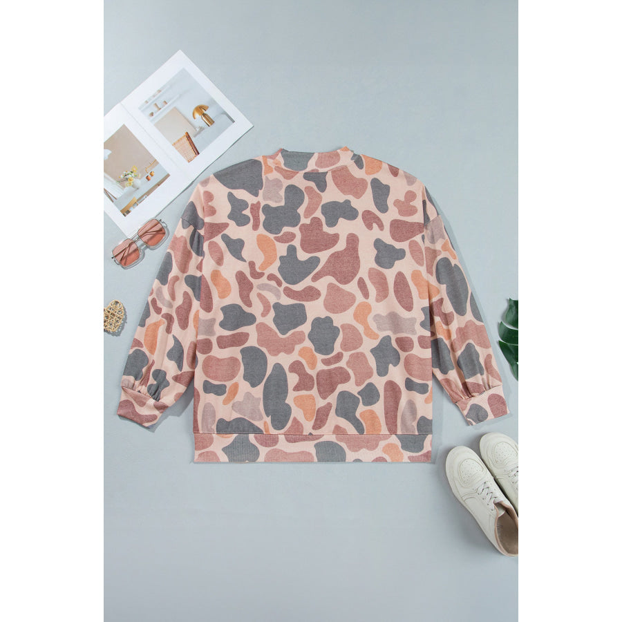 Multicolour Camouflage Western Graphic Plus Size Sweatshirt Size/Plus Sweatshirts & Hoodies