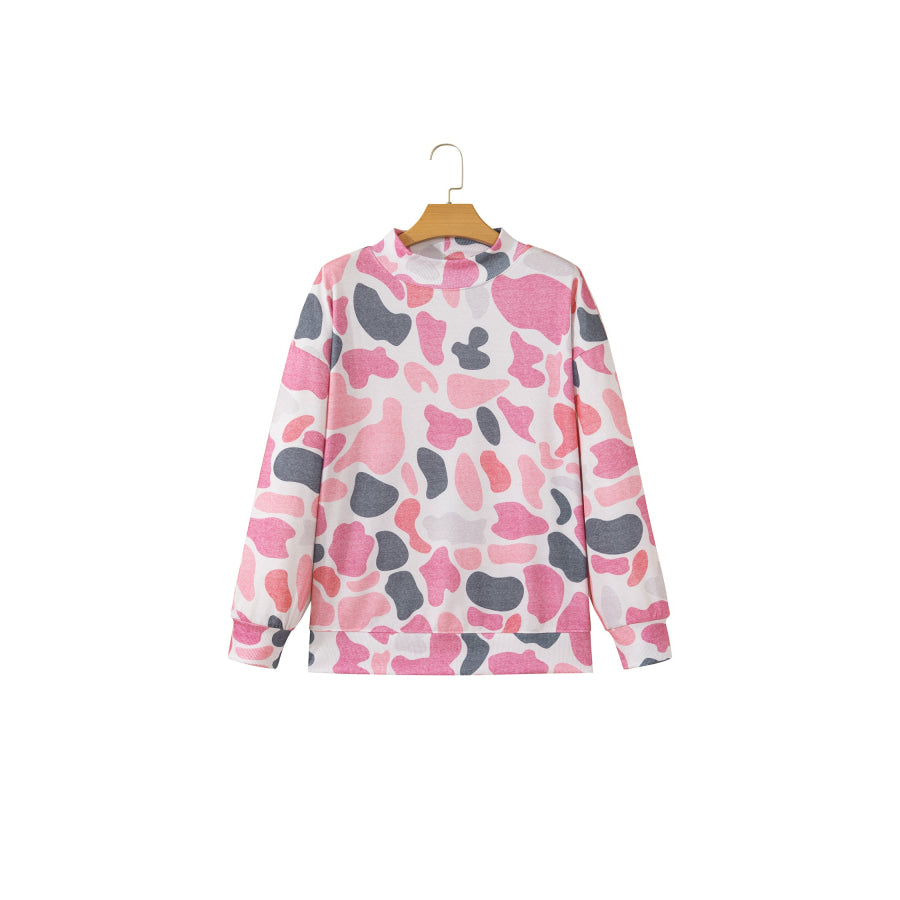 Multicolour Camouflage Western Style Pullover Sweatshirt Tops/Sweatshirts & Hoodies