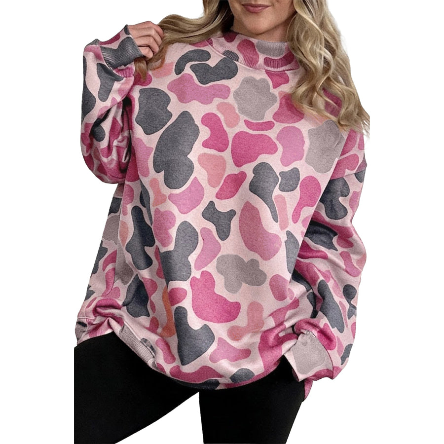 Multicolour Camouflage Western Style Pullover Sweatshirt Tops/Sweatshirts & Hoodies