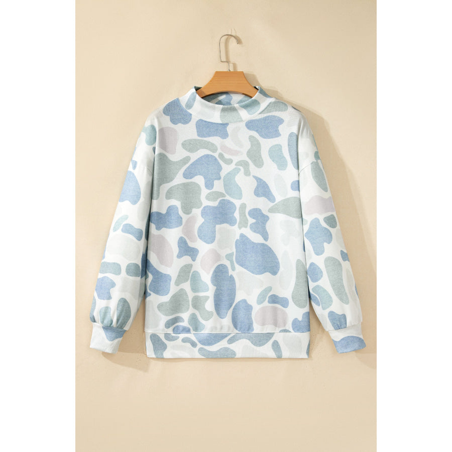 Multicolour Camouflage Western Style Pullover Sweatshirt Tops/Sweatshirts & Hoodies