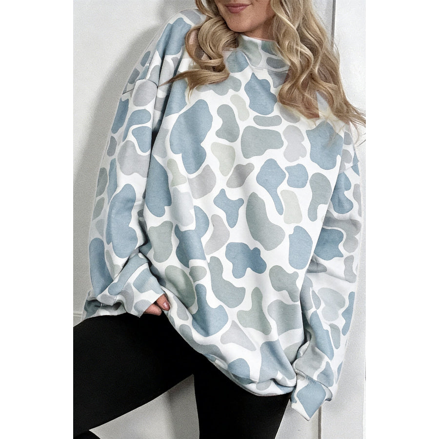 Multicolour Camouflage Western Style Pullover Sweatshirt Tops/Sweatshirts & Hoodies