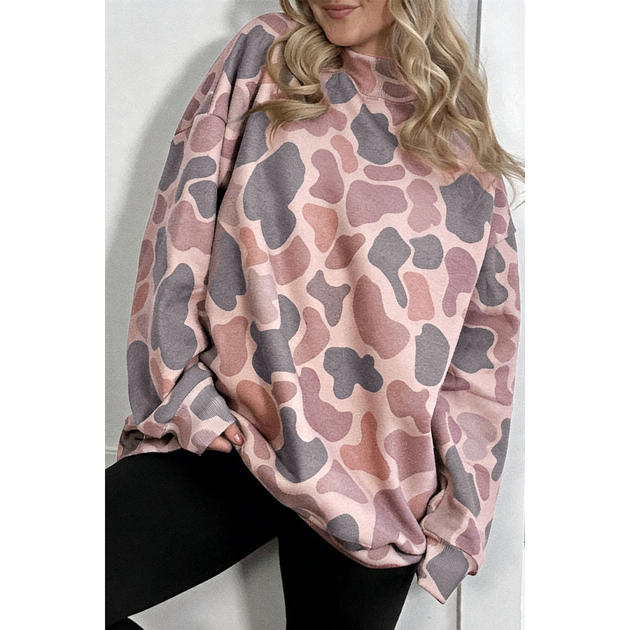 Multicolour Camouflage Western Style Pullover Sweatshirt Tops/Sweatshirts & Hoodies