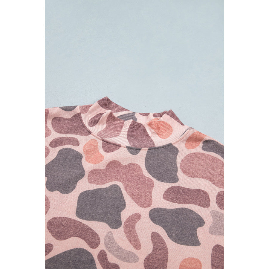 Multicolour Camouflage Western Style Pullover Sweatshirt Tops/Sweatshirts & Hoodies