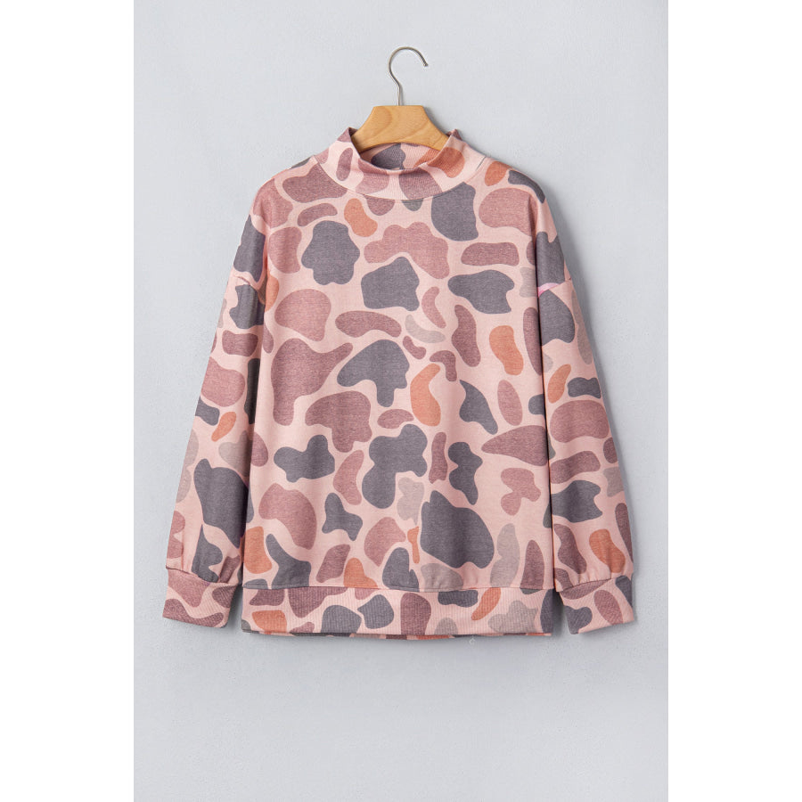 Multicolour Camouflage Western Style Pullover Sweatshirt Tops/Sweatshirts & Hoodies