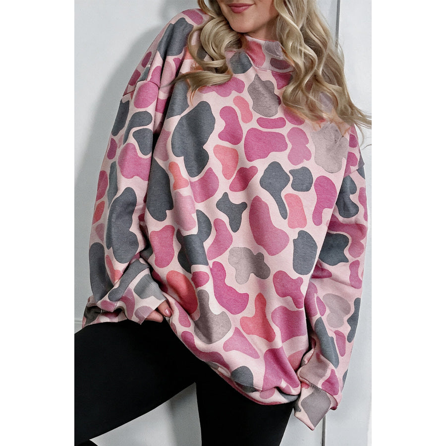 Multicolour Camouflage Western Style Pullover Sweatshirt Tops/Sweatshirts & Hoodies