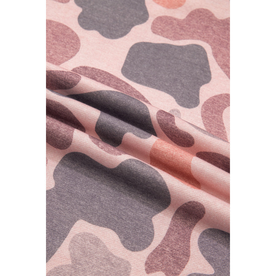 Multicolour Camouflage Western Style Pullover Sweatshirt Tops/Sweatshirts & Hoodies