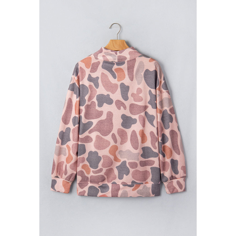 Multicolour Camouflage Western Style Pullover Sweatshirt Tops/Sweatshirts & Hoodies