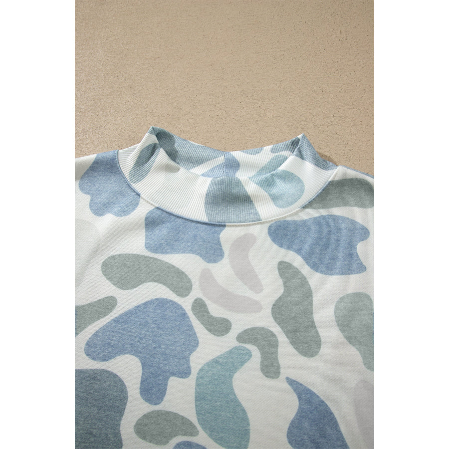 Multicolour Camouflage Western Style Pullover Sweatshirt Tops/Sweatshirts & Hoodies