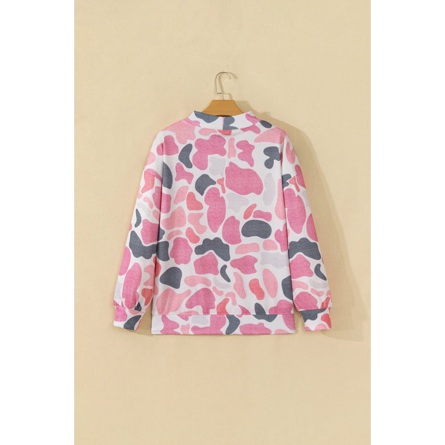 Multicolour Camouflage Western Style Pullover Sweatshirt Tops/Sweatshirts & Hoodies