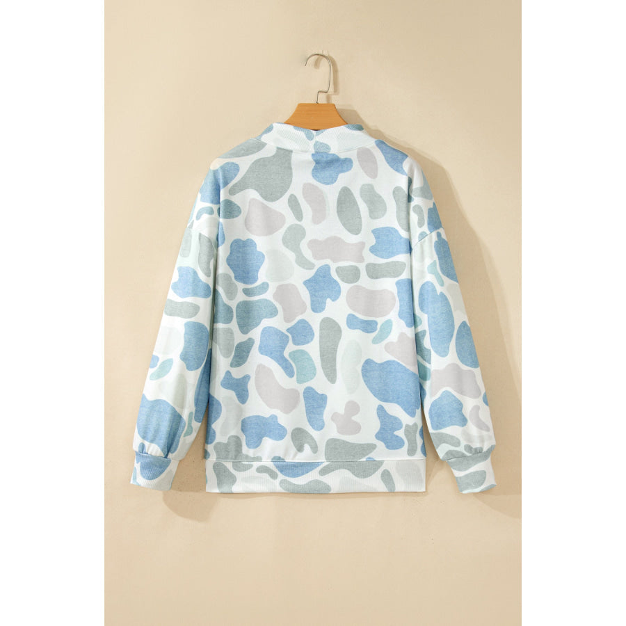 Multicolour Camouflage Western Style Pullover Sweatshirt Tops/Sweatshirts & Hoodies