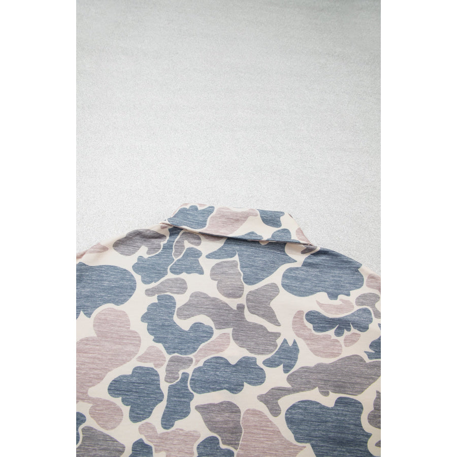 Multicolour Casual Camouflage Collar Pullover Sweatshirt Tops/Sweatshirts & Hoodies