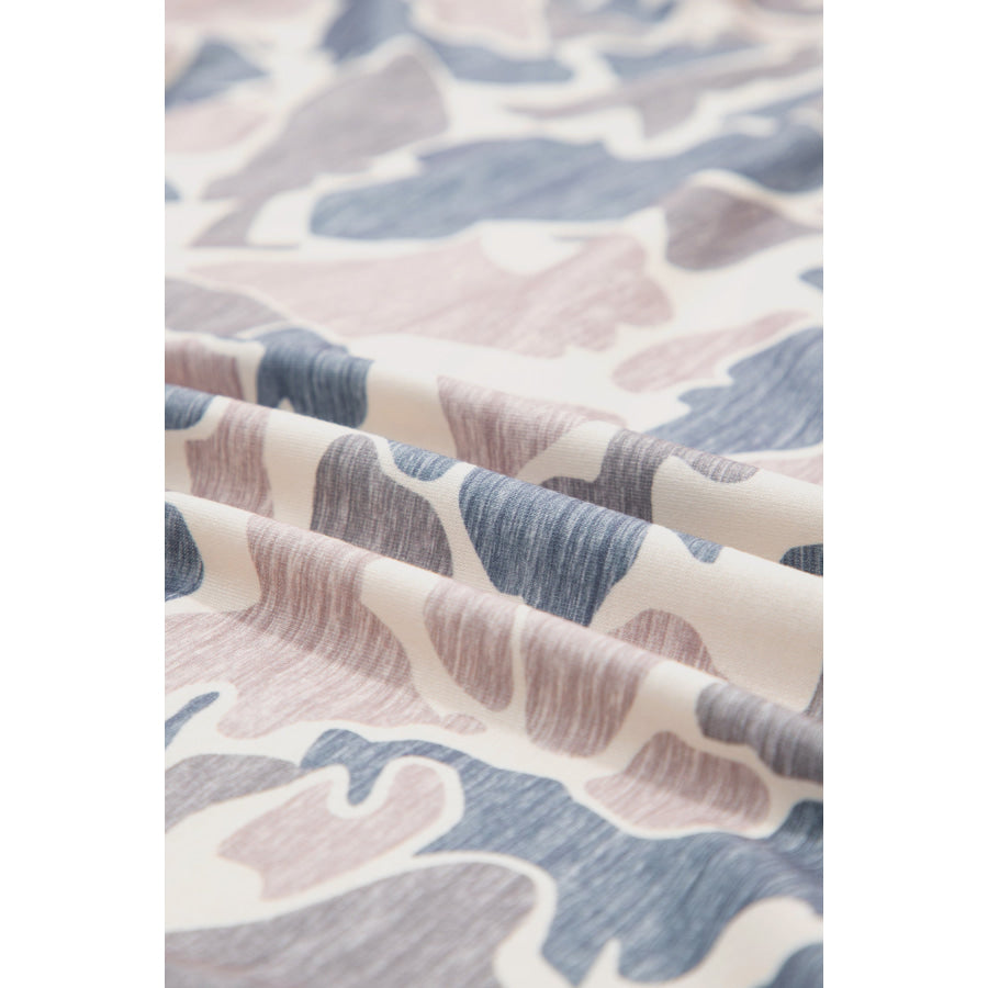 Multicolour Casual Camouflage Collar Pullover Sweatshirt Tops/Sweatshirts & Hoodies