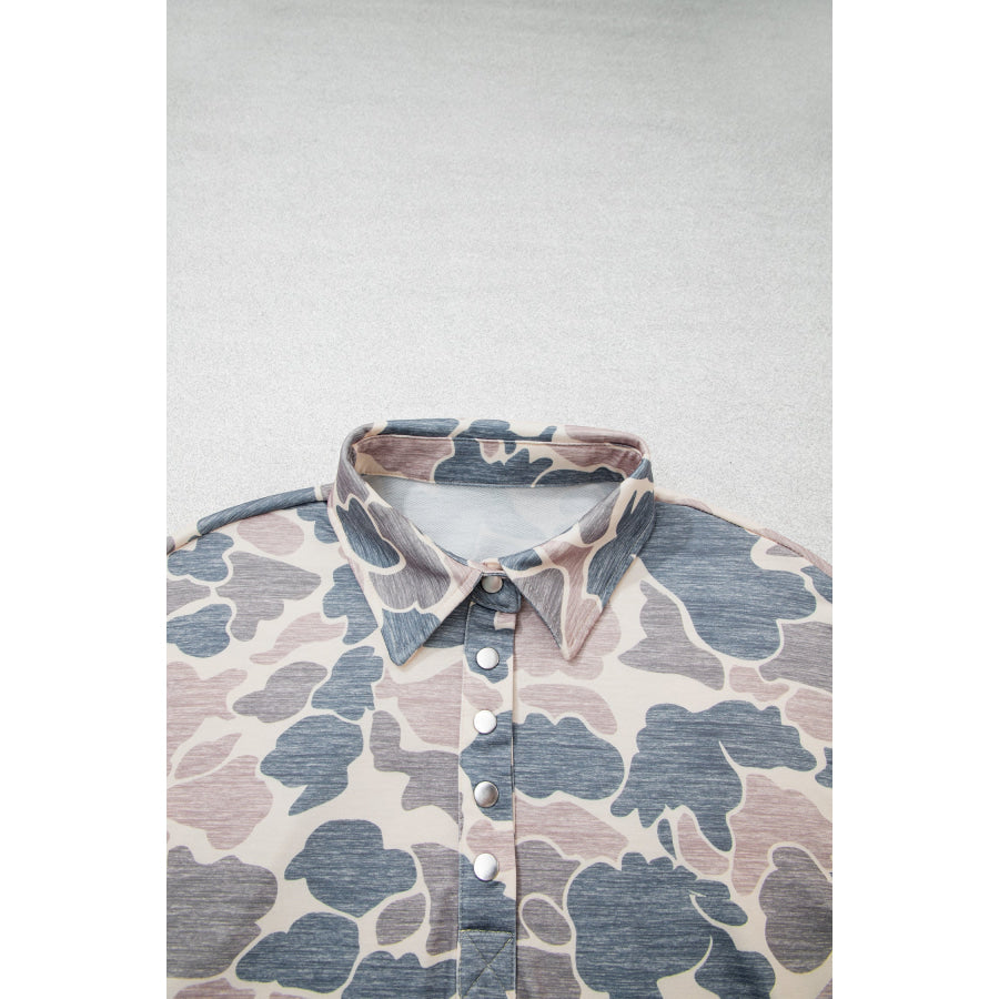 Multicolour Casual Camouflage Collar Pullover Sweatshirt Tops/Sweatshirts & Hoodies