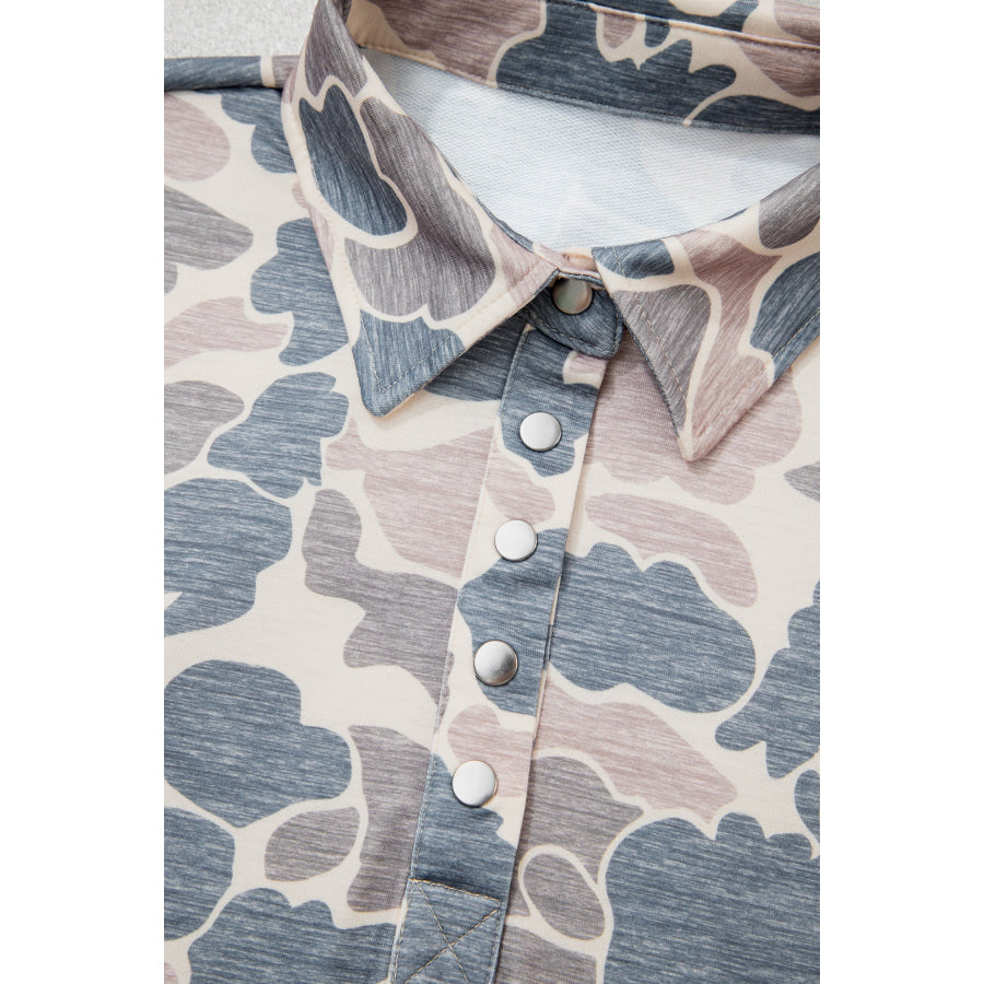Multicolour Casual Camouflage Collar Pullover Sweatshirt Tops/Sweatshirts & Hoodies