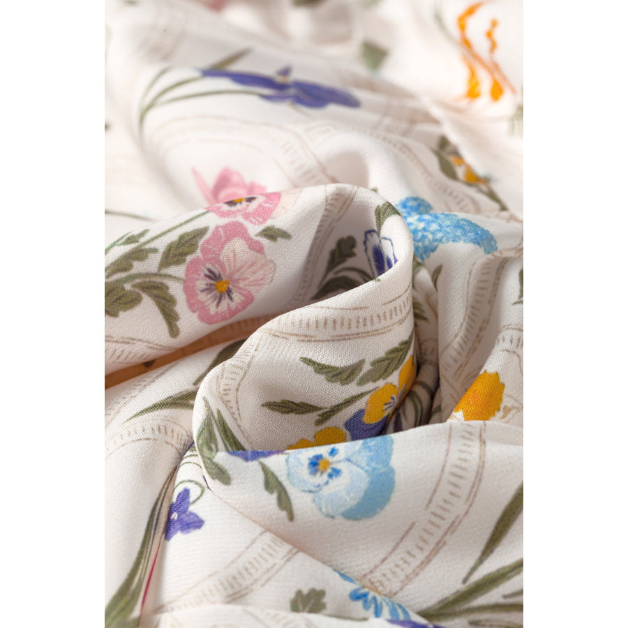 Multicolour Floral Print Striped Detail Knot Straps Maxi Dress Dresses/Floral Dresses