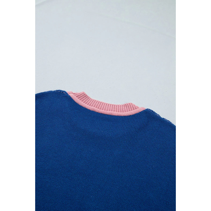 Multicolour Western Colorblock Patchwork Striped Long Sleeve Sweater Apparel and Accessories