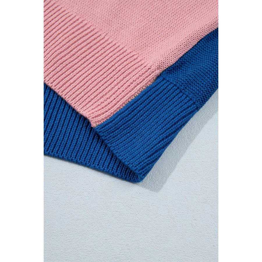 Multicolour Western Colorblock Patchwork Striped Long Sleeve Sweater Apparel and Accessories