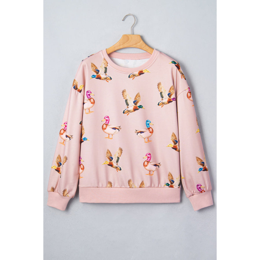 Multicolour Western Print Drop Shoulder Long Sleeve Sweatshirt Tops/Sweatshirts & Hoodies