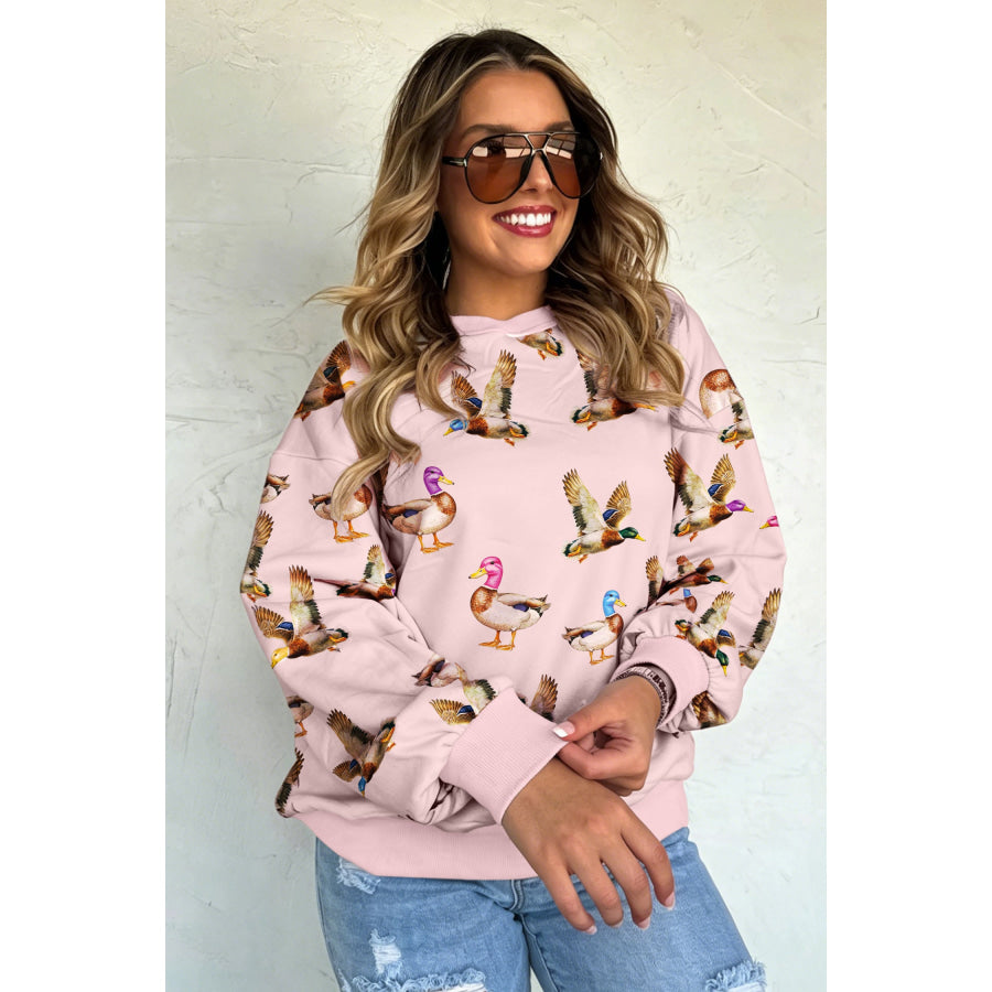 Multicolour Western Print Drop Shoulder Long Sleeve Sweatshirt Tops/Sweatshirts & Hoodies