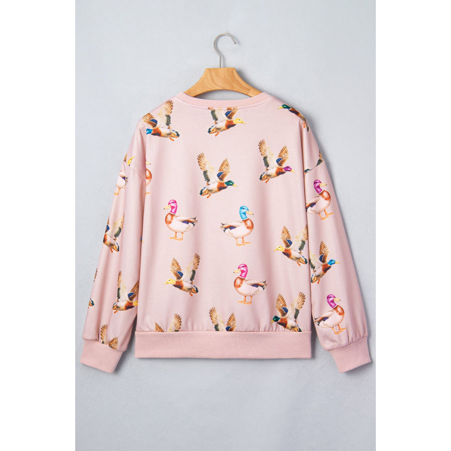 Multicolour Western Print Drop Shoulder Long Sleeve Sweatshirt Tops/Sweatshirts & Hoodies