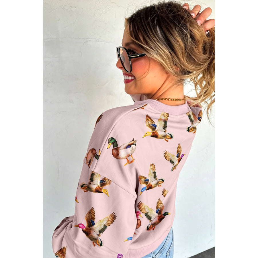 Multicolour Western Print Drop Shoulder Long Sleeve Sweatshirt Multicolour / S / 100% Polyester Tops/Sweatshirts & Hoodies