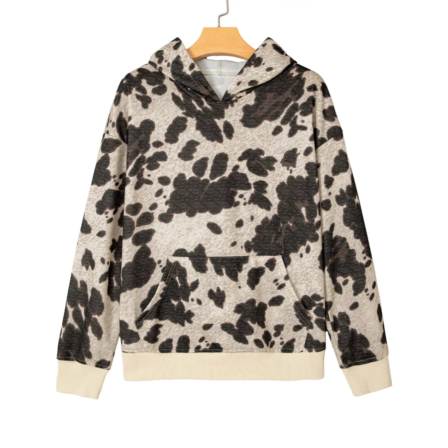 Multicolour Western Print Long Sleeve Pocket Regular Fit Hoodie Apparel and Accessories