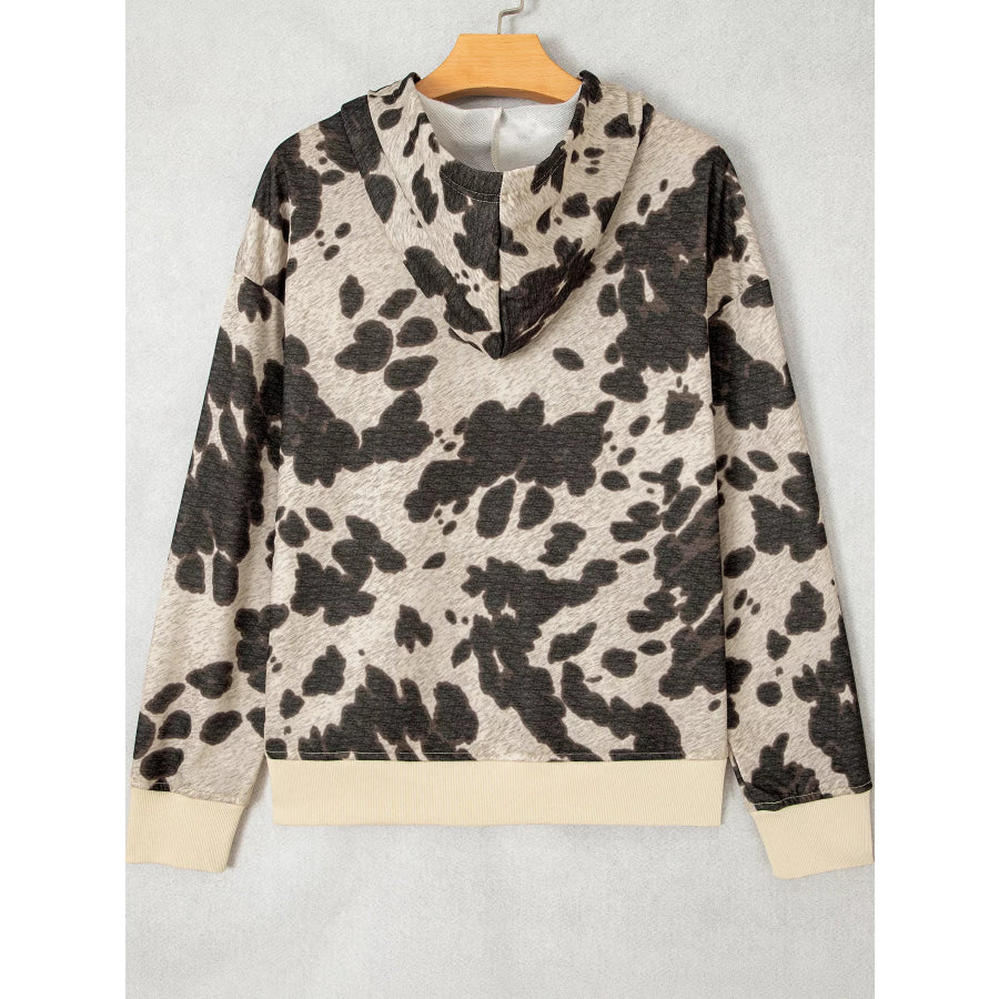 Multicolour Western Print Long Sleeve Pocket Regular Fit Hoodie Apparel and Accessories