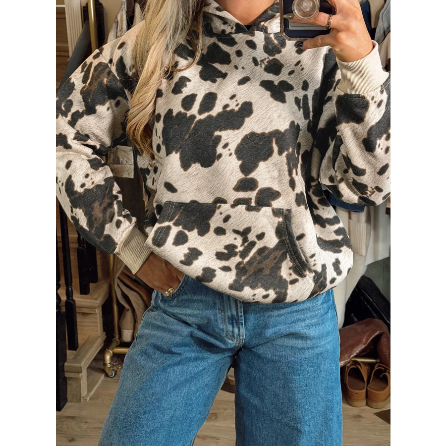 Multicolour Western Print Long Sleeve Pocket Regular Fit Hoodie / S Apparel and Accessories
