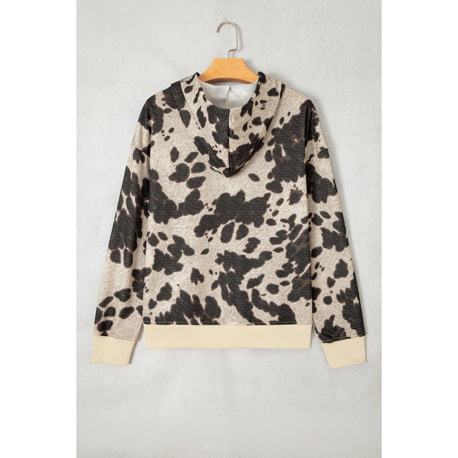 Multicolour Western Print Long Sleeve Pocket Regular Fit Hoodie Tops/Sweatshirts & Hoodies