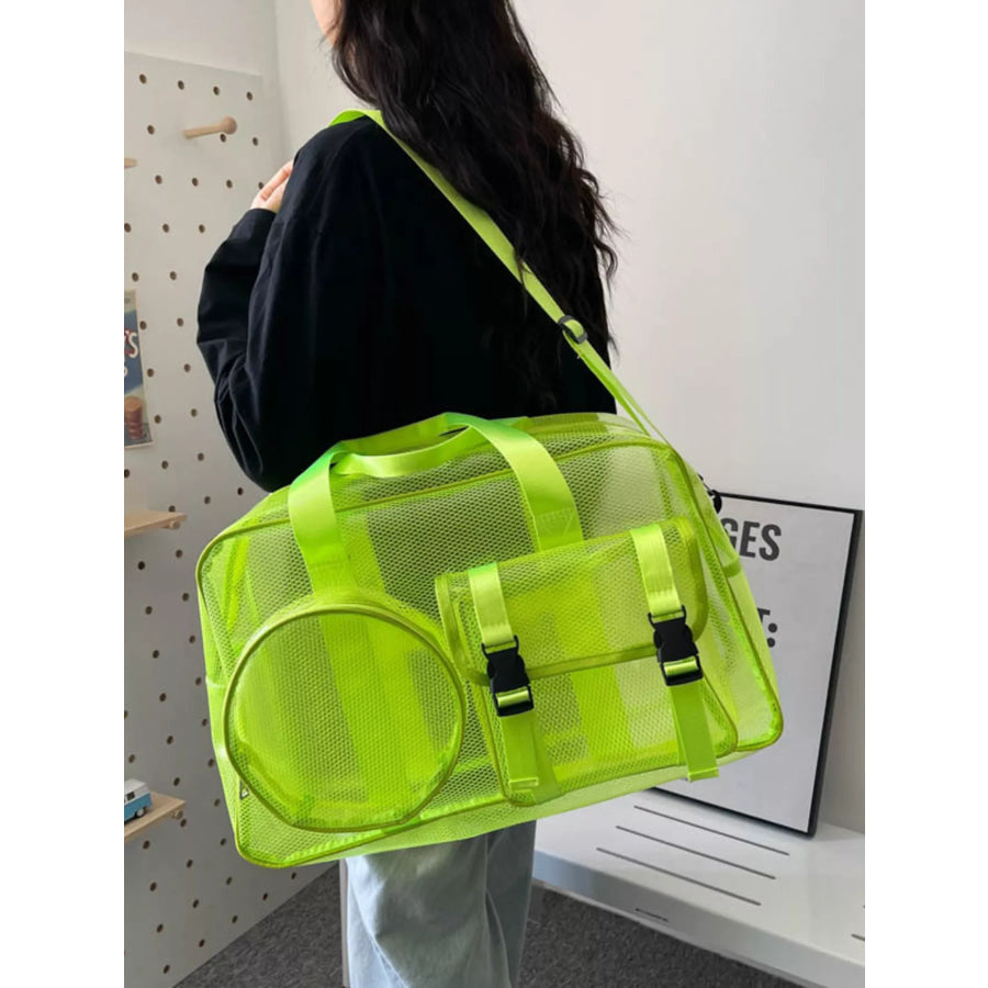 Multiple Pockets PVC Travel Bag Fluorescent Green / onesize Apparel and Accessories