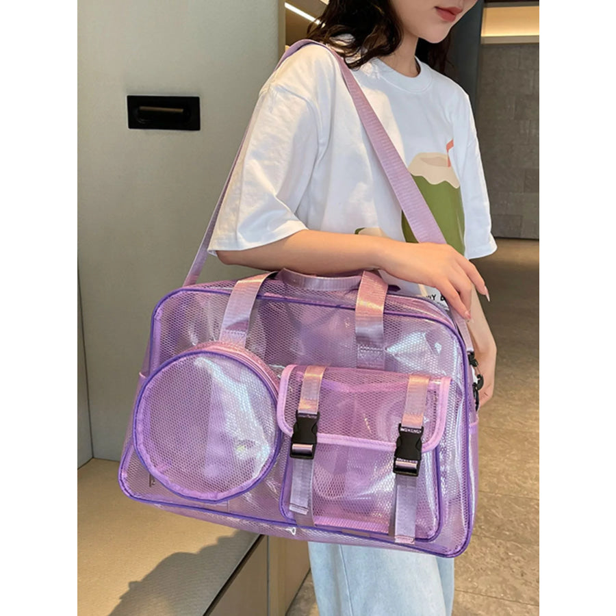 Multiple Pockets PVC Travel Bag Purple / onesize Apparel and Accessories