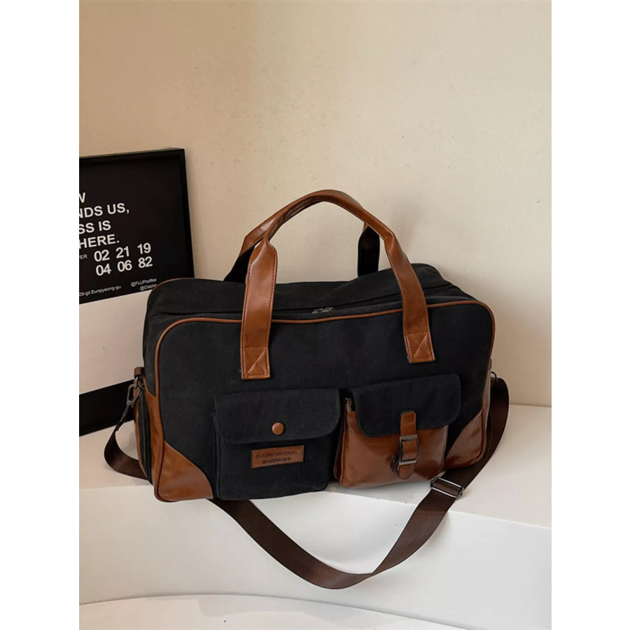 Multiple Pockets Travel Bag Black / One Size Apparel and Accessories