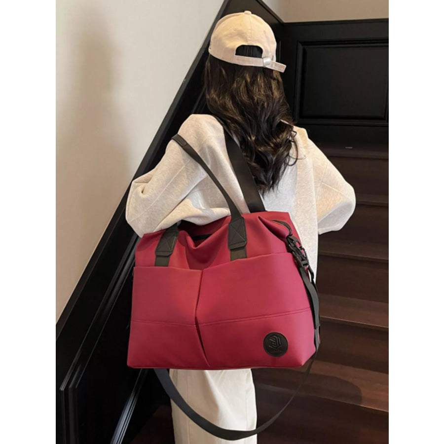 Multiple Pockets Travel Bag Burgundy / One Size Apparel and Accessories