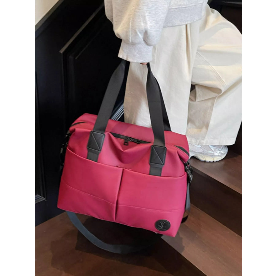 Multiple Pockets Travel Bag Burgundy / One Size Apparel and Accessories