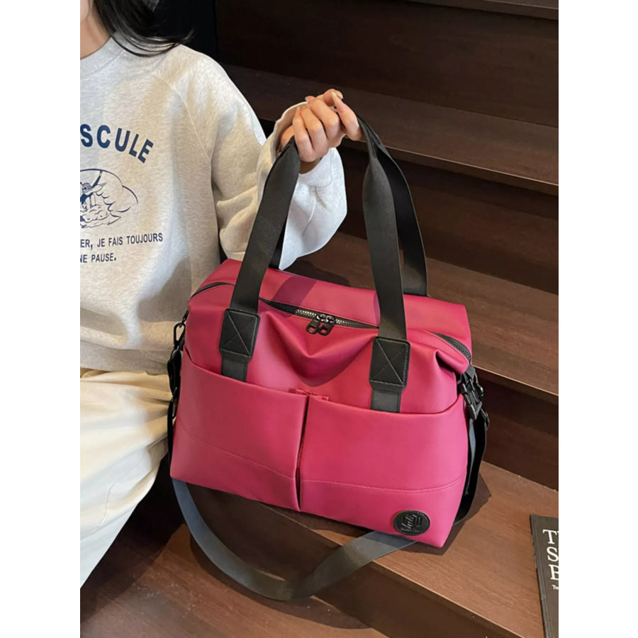Multiple Pockets Travel Bag Burgundy / One Size Apparel and Accessories