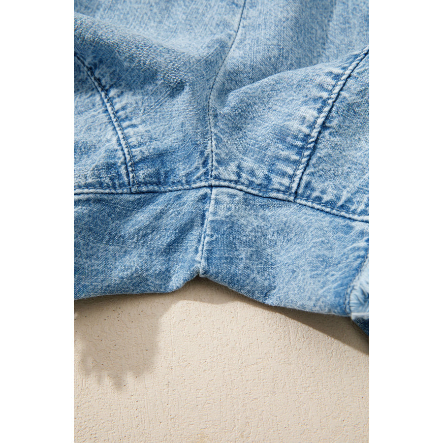 Myosotis Frayed Edge Casual Denim Shorts Bottoms/Denim Shorts