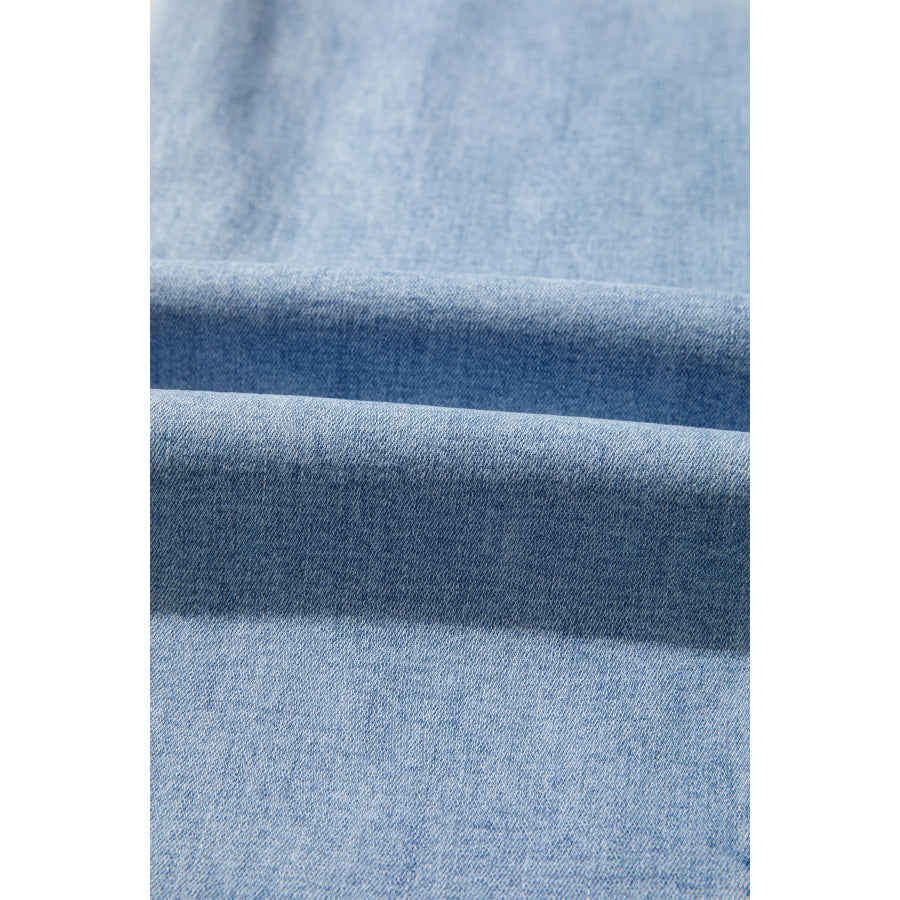 Myosotis Raw Hem Turnup Loose Ankle-length Jeans Bottoms/Jeans