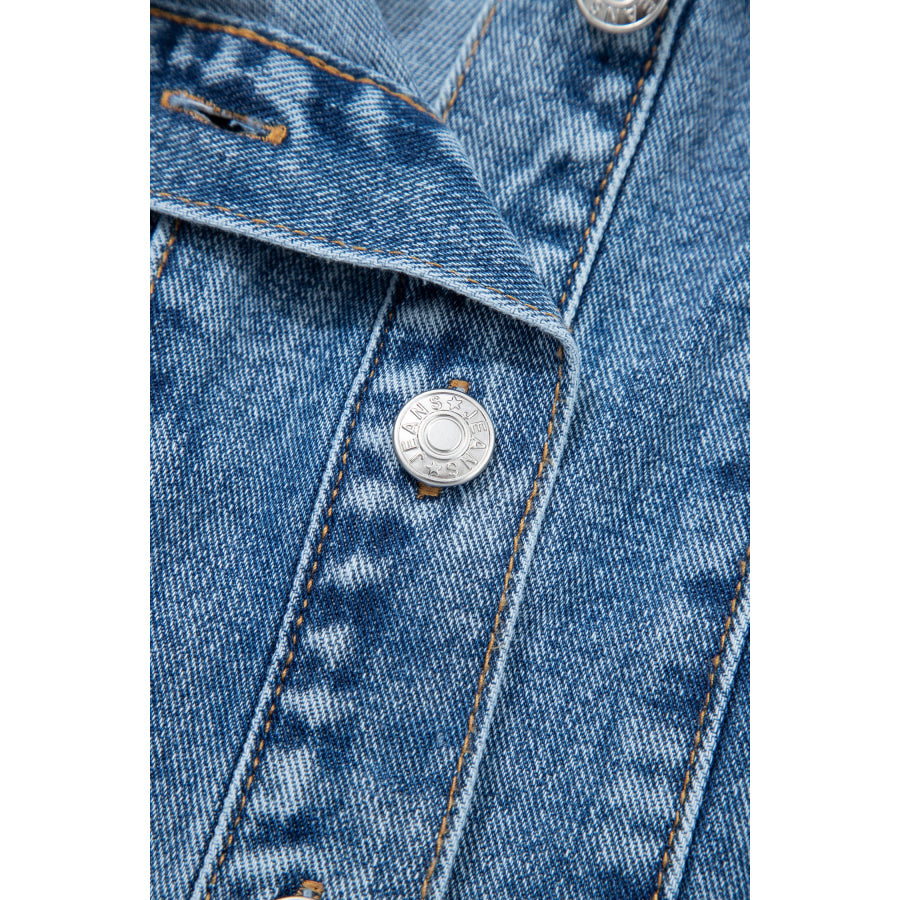 Myosotis Western Belt Button Down Sleeveless Denim Short Dress Dresses/Mini Dresses