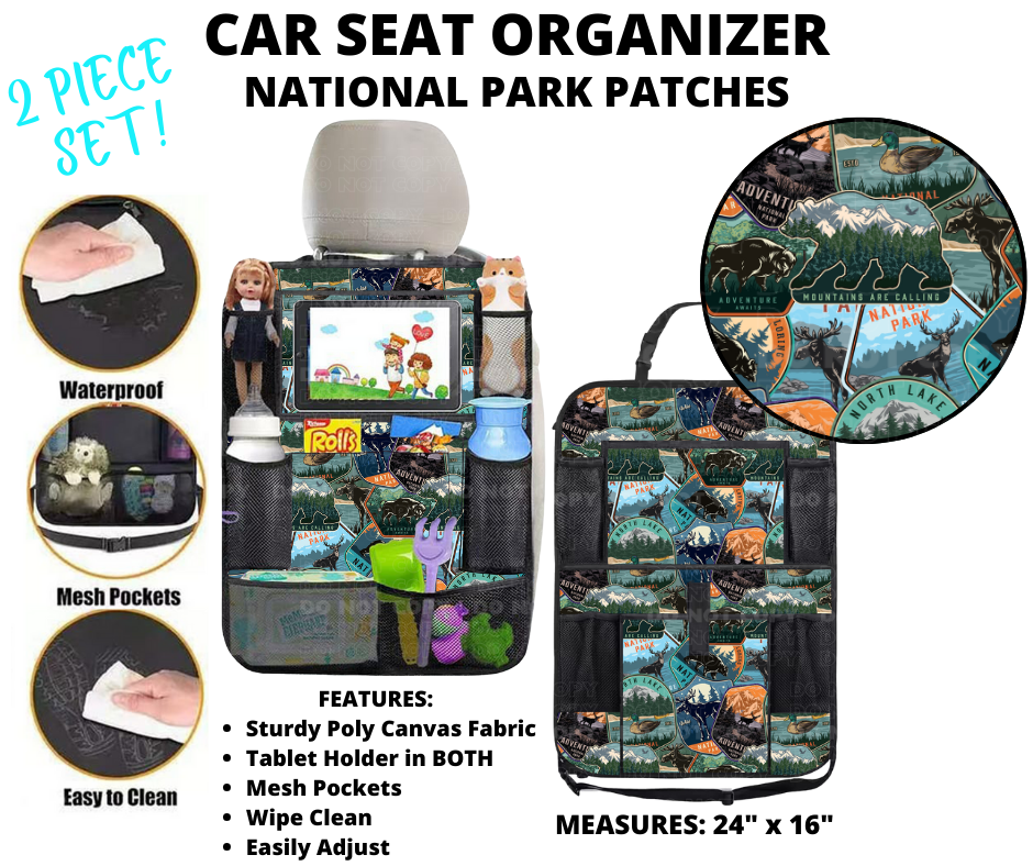 Preorder Custom 2-Piece Car Seat Organisers - Closes 2 Jan - ETA mid Apr 2025