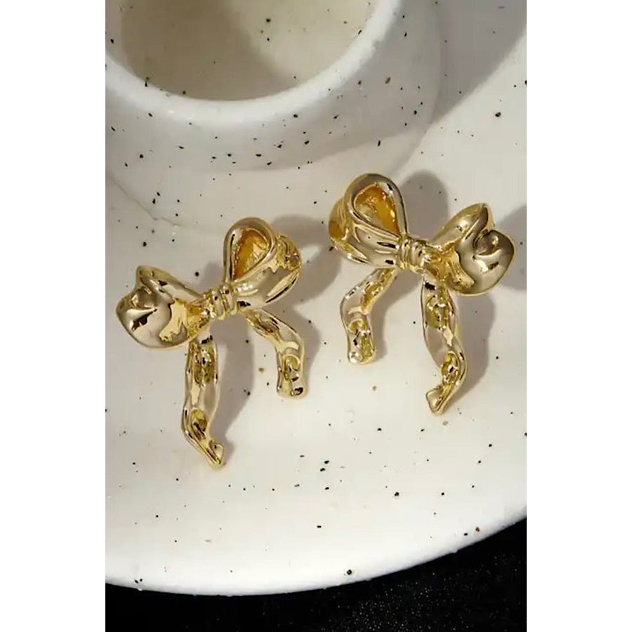 Natural Elements Gold Bow Stud Earrings - ETA 2/12 WS 630 Jewelry