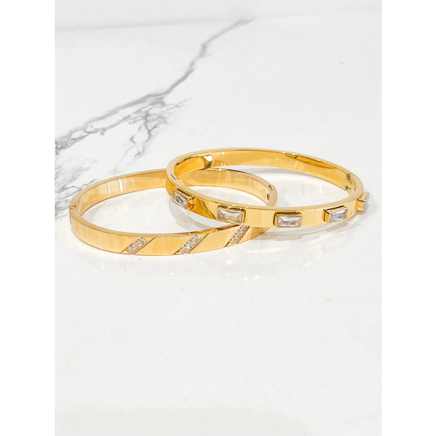 Natural Elements Gold CZ Bangle Bracelet WS 630 Jewelry